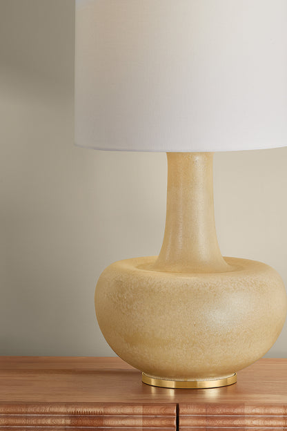 Hudson Valley Plum Point Table Lamp in Aged Brass, room setting 3