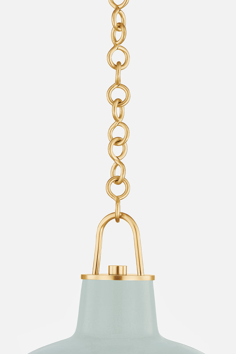 Hudson Valley Pottersville 12.5" Pendant in Aged Brass, room setting 2
