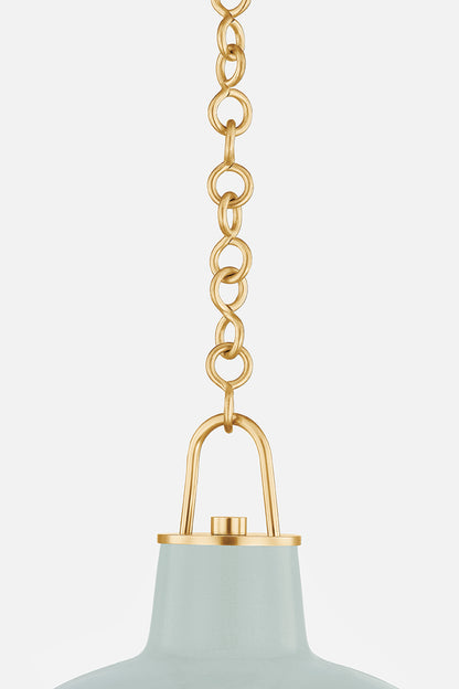 Hudson Valley Pottersville 12.5" Pendant in Aged Brass, room setting 2