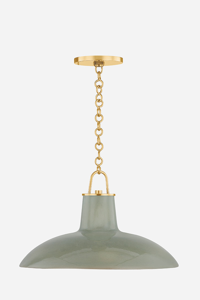 Hudson Valley Pottersville 18" Pendant in Aged Brass, room setting 1