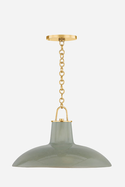 Hudson Valley Pottersville 18" Pendant in Aged Brass, room setting 1