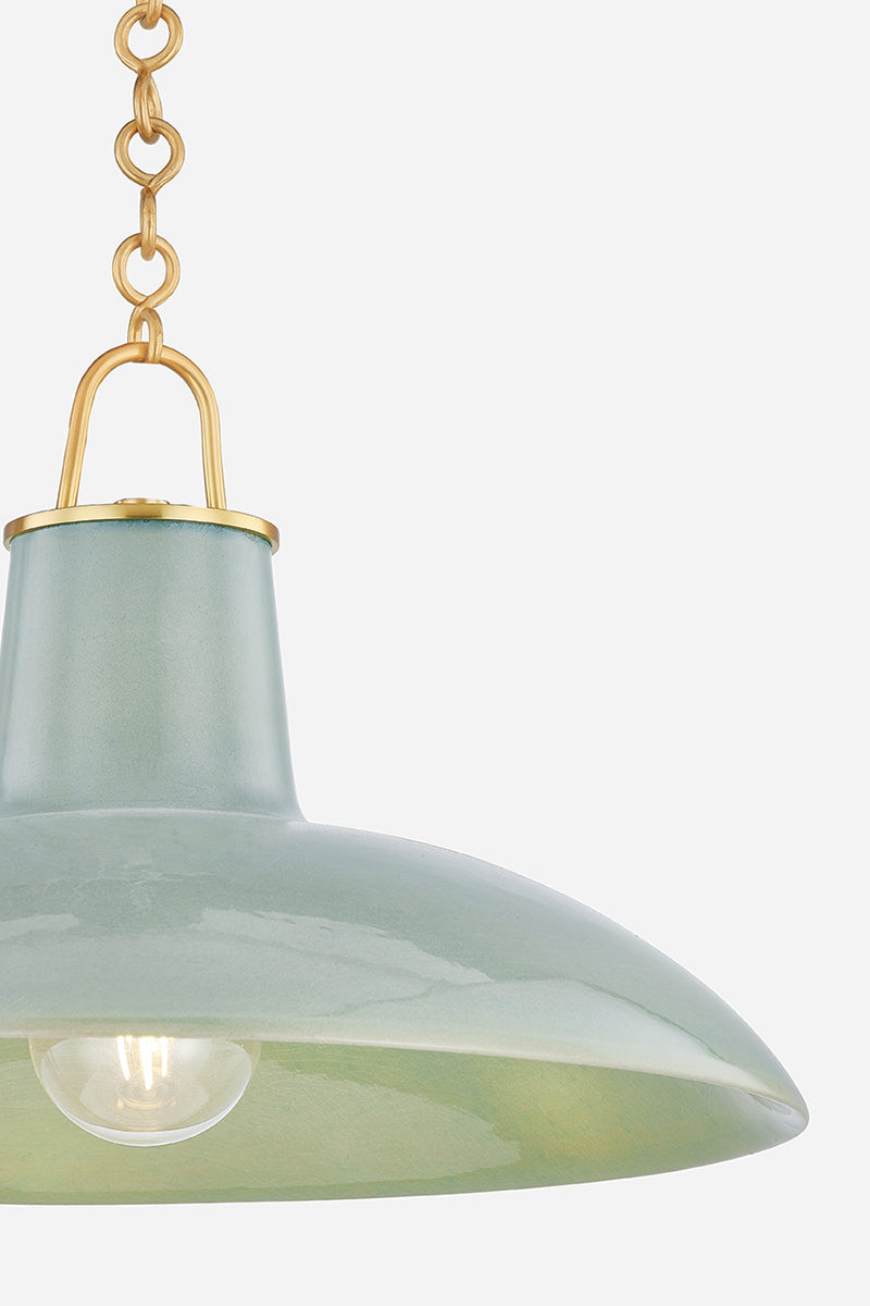 Hudson Valley Pottersville 18" Pendant in Aged Brass, room setting 2