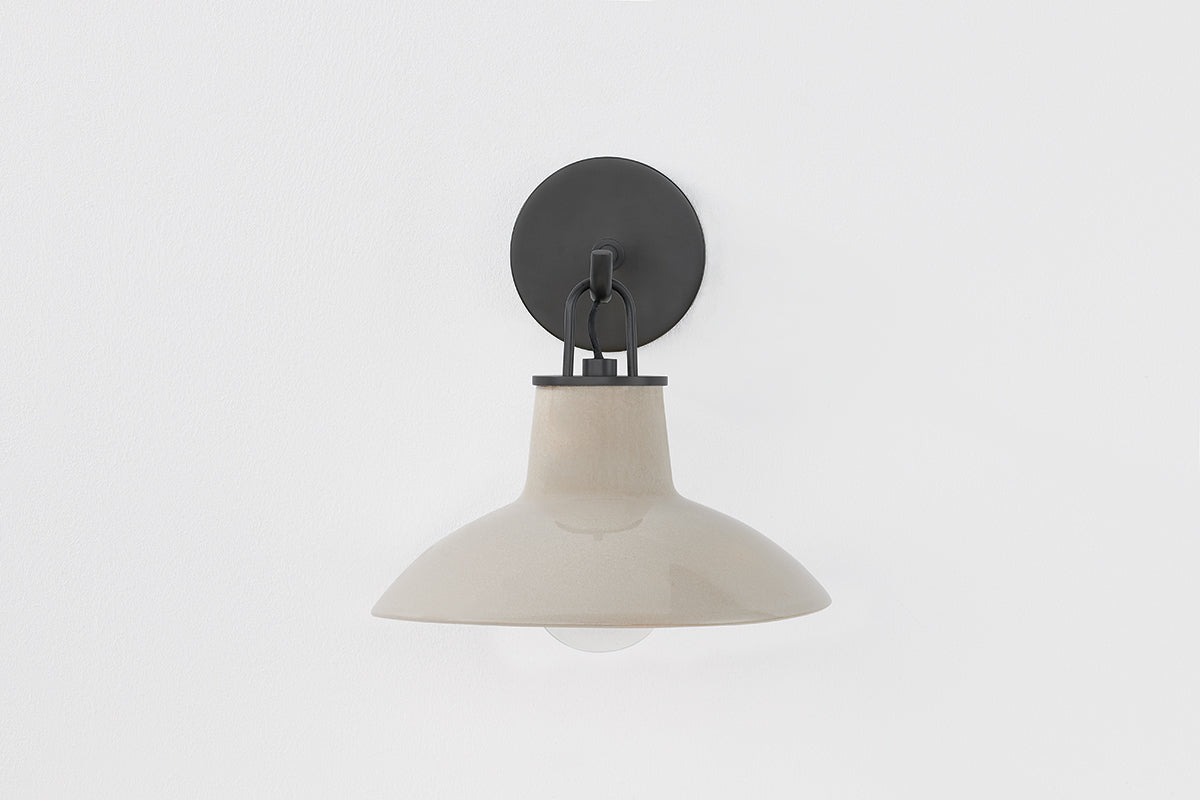 Hudson Valley Pottersville Wall Sconce in Distressed Bronze, room setting 1