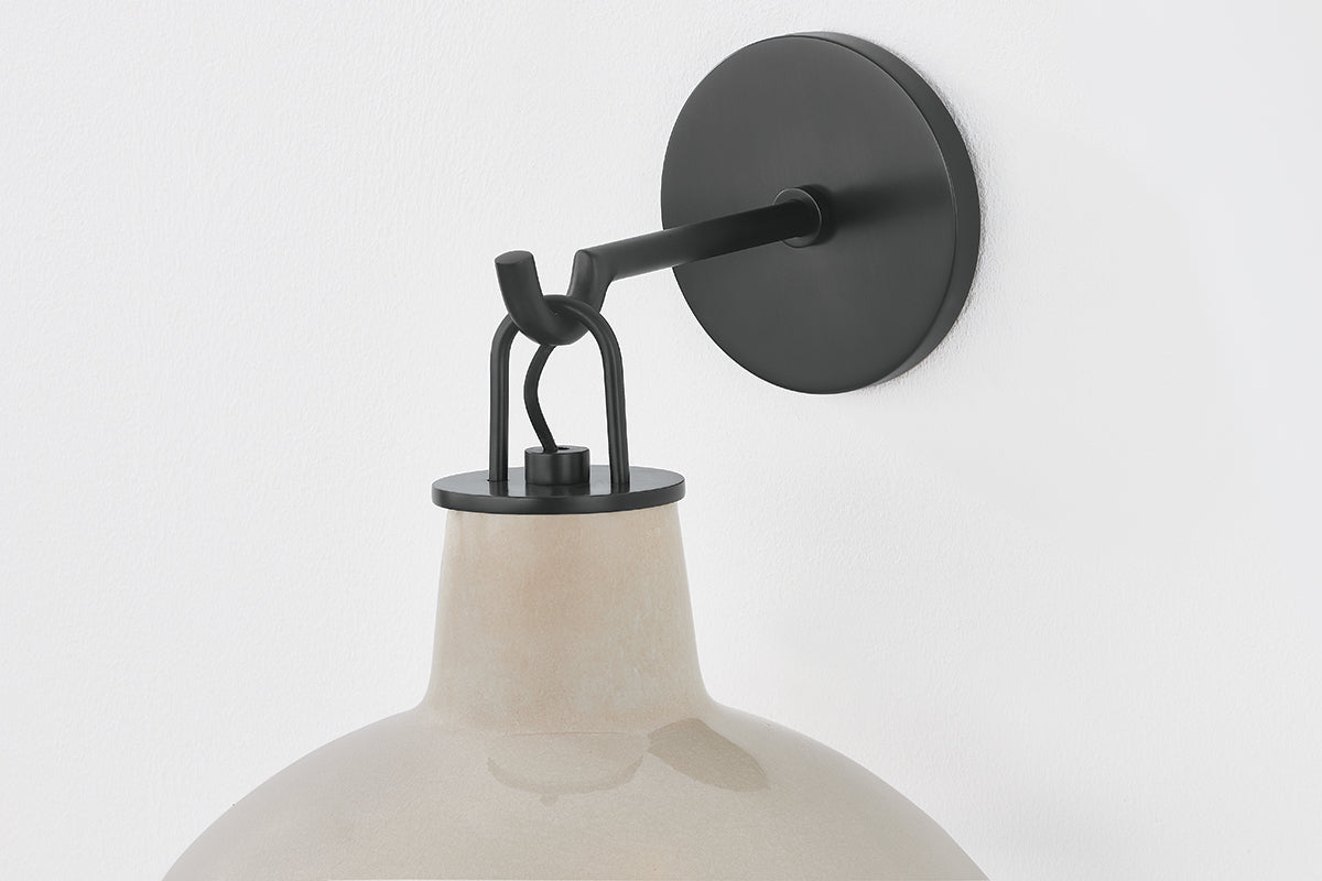 Hudson Valley Pottersville Wall Sconce in Distressed Bronze, room setting 2
