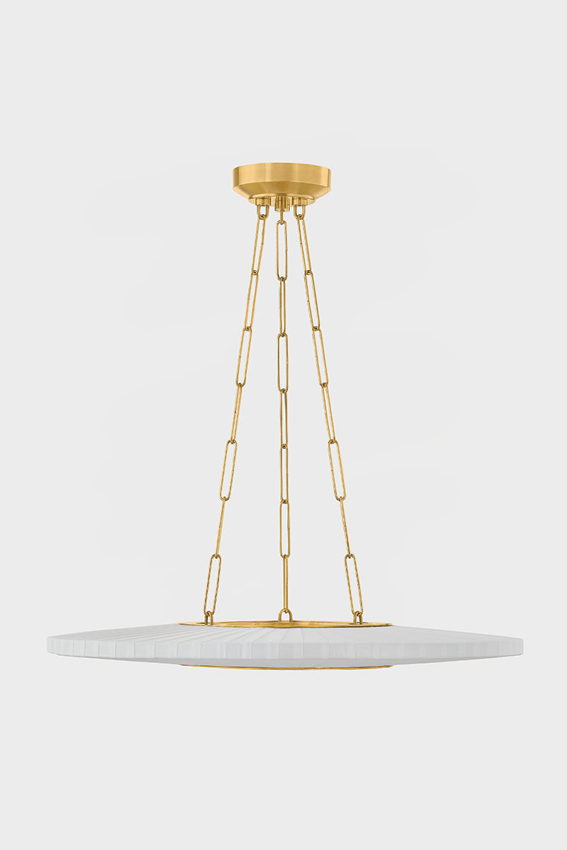 Hudson Valley Prattsburgh 30" Chandelier in Aged Brass, room setting 1
