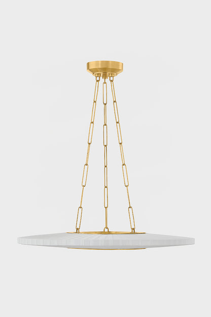 Hudson Valley Prattsburgh 30" Chandelier in Aged Brass, room setting 1