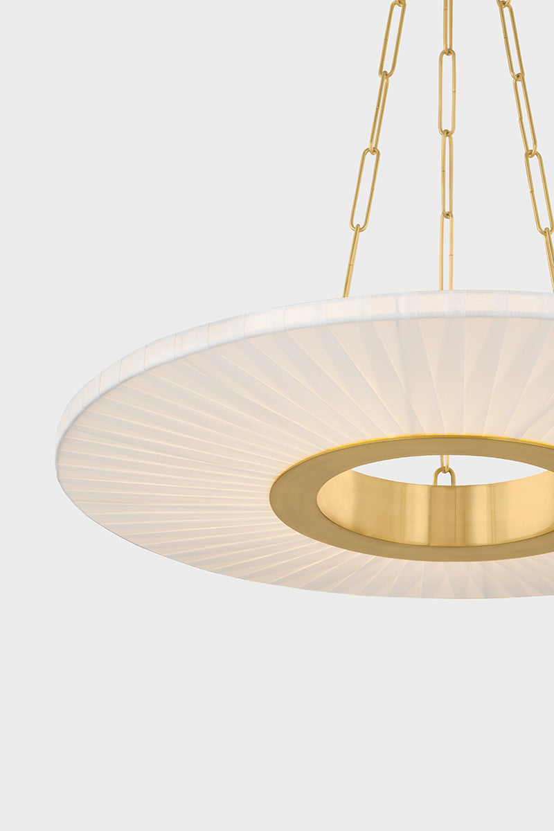Hudson Valley Prattsburgh 30" Chandelier in Aged Brass, room setting 2
