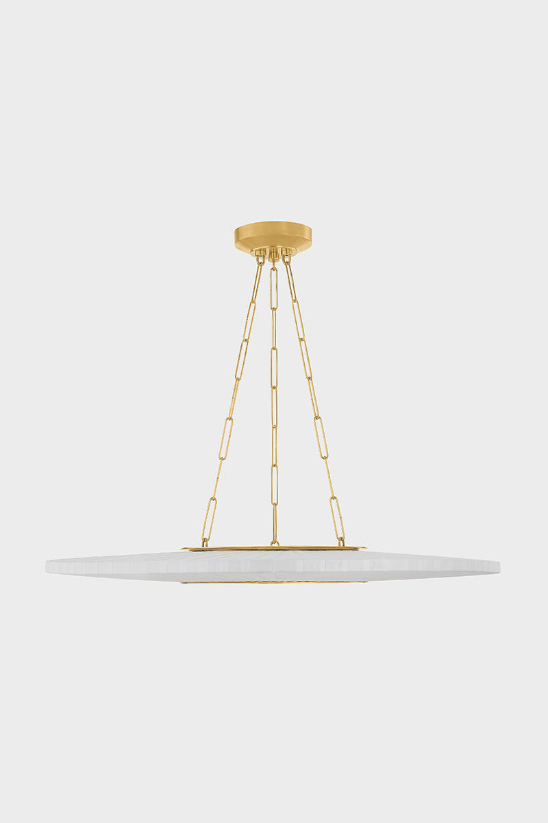 Hudson Valley Prattsburgh 40" Chandelier in Aged Brass, room setting 1