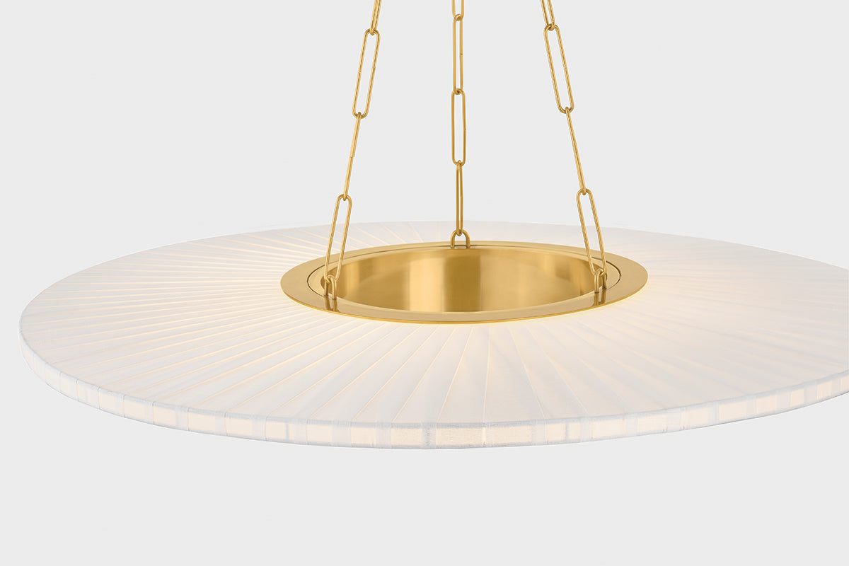 Hudson Valley Prattsburgh 40" Chandelier in Aged Brass, room setting 2
