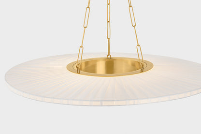 Hudson Valley Prattsburgh 40" Chandelier in Aged Brass, room setting 2