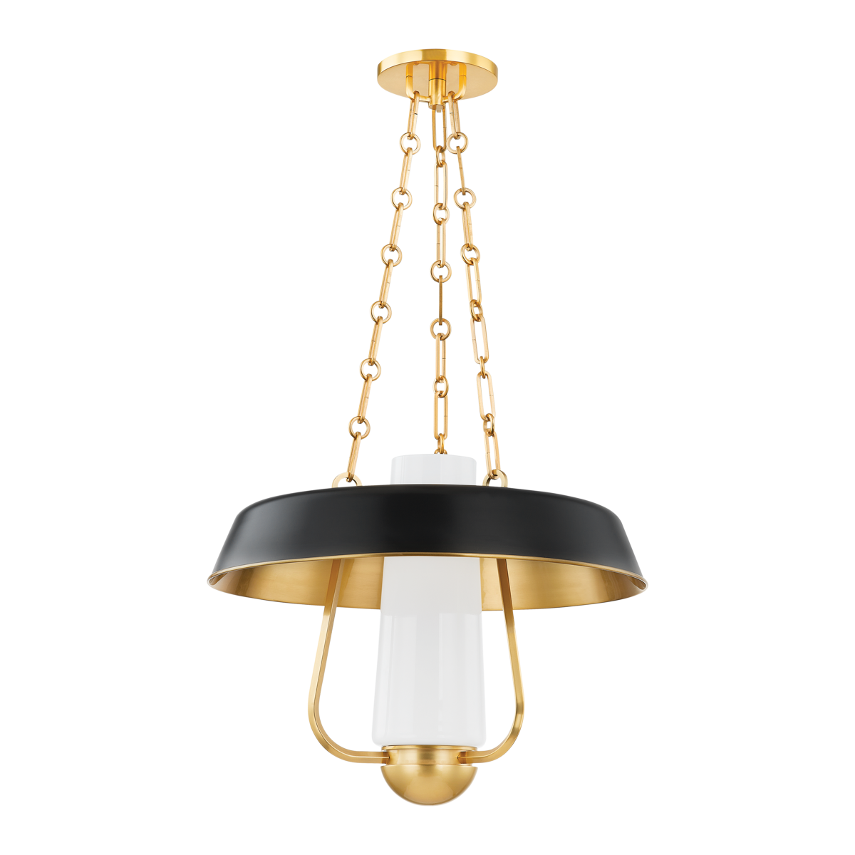 Hudson Valley Provincetown Lantern Aged Brass/Soft Black