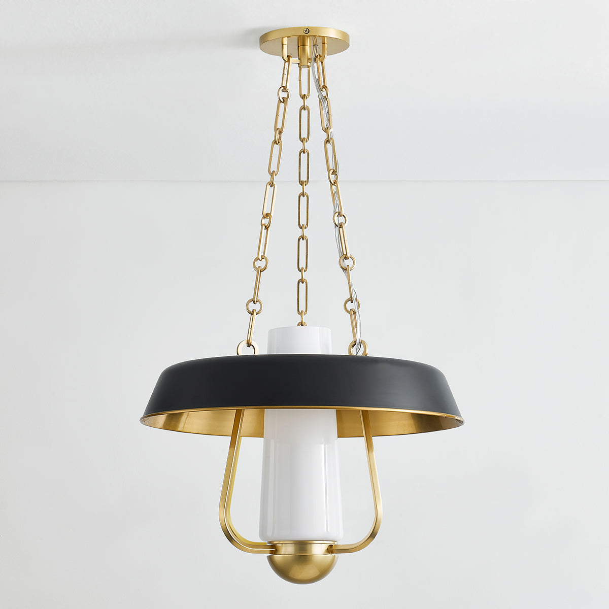 Hudson Valley Provincetown Lantern in Aged Brass / Soft Black, alternate view 1