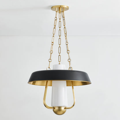 Hudson Valley Provincetown Lantern in Aged Brass / Soft Black, alternate view 1