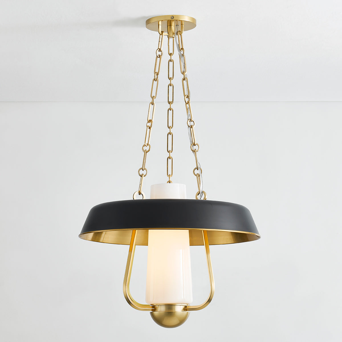 Hudson Valley Provincetown Lantern in Aged Brass / Soft Black, alternate view 2
