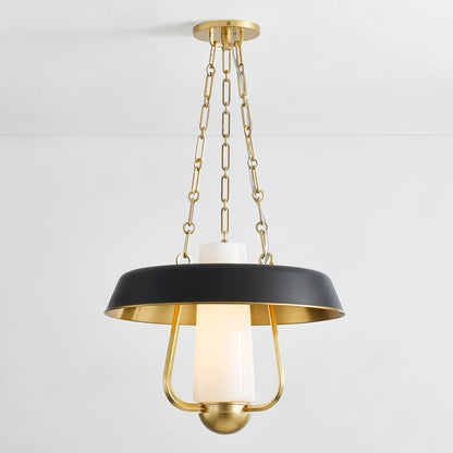 Hudson Valley Provincetown Lantern in Aged Brass / Soft Black, alternate view 2