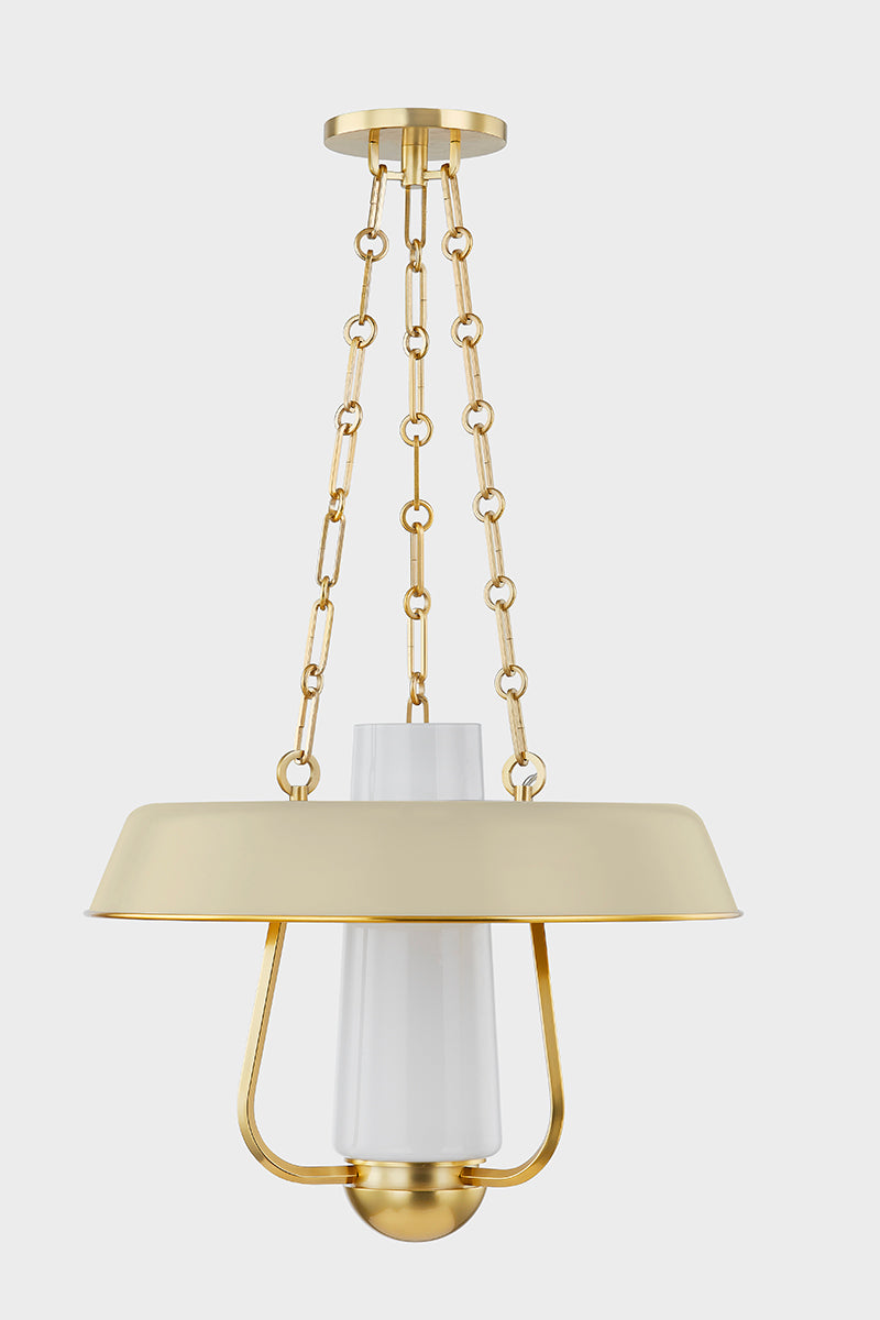 Hudson Valley Provincetown Lantern in Aged Brass / Soft Sand, room setting 1