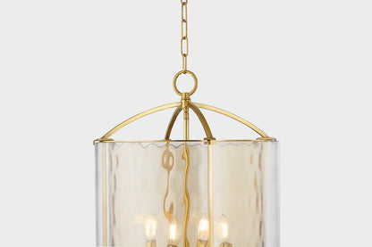 Hudson Valley Ramsey 4-Light Lantern in Aged Brass, room setting 2
