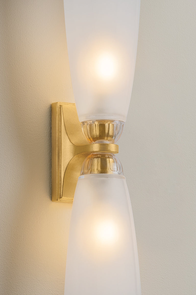 Hudson Valley Ravenswood 2-Light Bath & Vanity Light in Vintage Gold Leaf, room setting 4