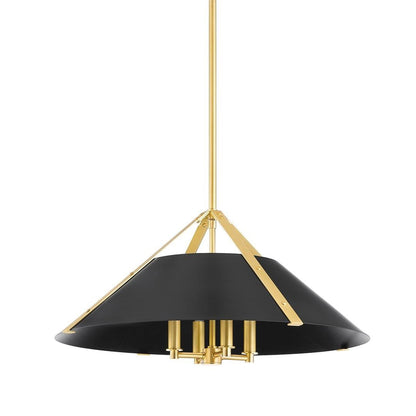 Hudson Valley Raymond Pendant Aged Brass, Soft Black