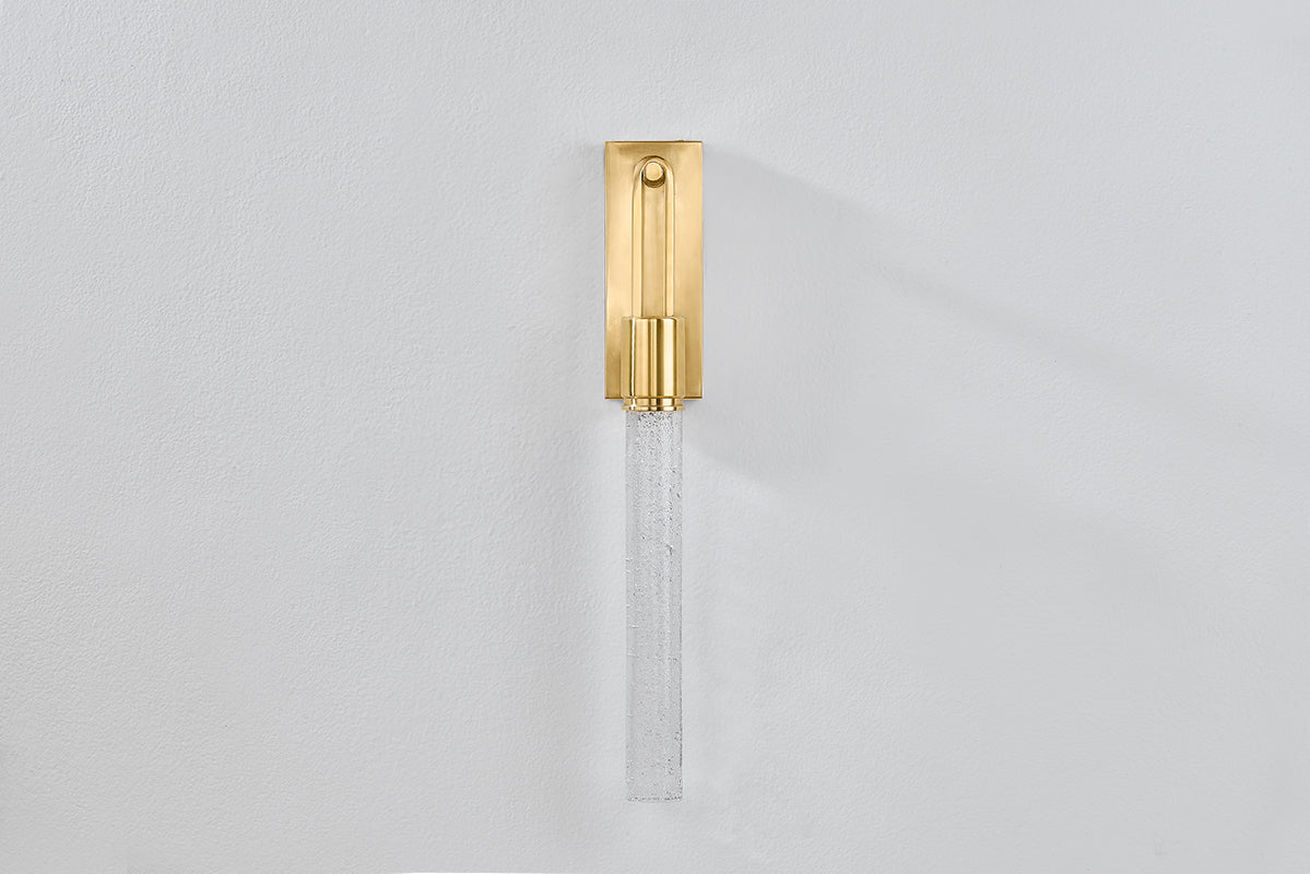 Hudson Valley Raynham Wall Sconce in Aged Brass, room setting 1