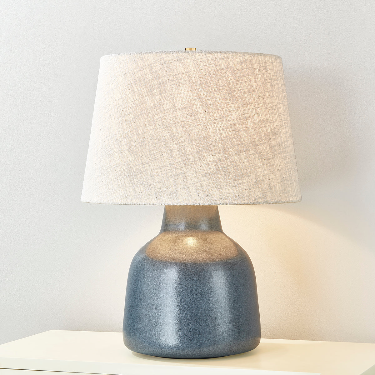 Hudson Valley Ridgefield Table Lamp in Aged Brass / Ceramic Textured Navy, alternate view 2