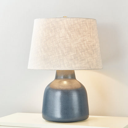 Hudson Valley Ridgefield Table Lamp in Aged Brass / Ceramic Textured Navy, alternate view 2