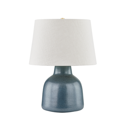 Hudson Valley Ridgefield Table Lamp Aged Brass/Ceramic Textured Navy