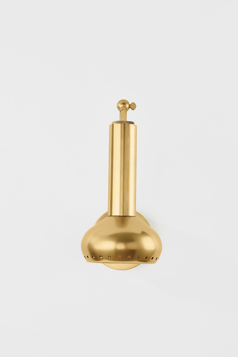 Hudson Valley Roald Wall Sconce in Aged Brass, room setting 1