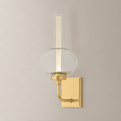 Hudson Valley Rossman Wall Sconce in Aged Brass, alternate view 2