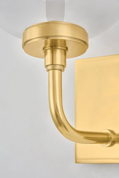 Hudson Valley Rossman Wall Sconce in Aged Brass, room setting 2