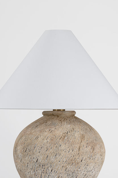 Hudson Valley Rumbrook Table Lamp in Aged Brass / Ceramic Ancient Texture, room setting 1
