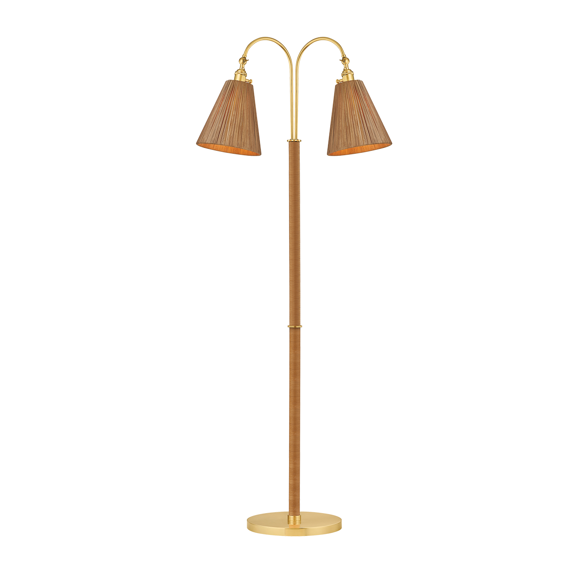 Hudson Valley Ruthin 2-Light Floor Lamp Aged Brass