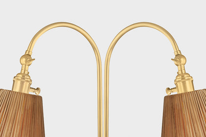 Hudson Valley Ruthin 2-Light Floor Lamp in Aged Brass, room setting 3