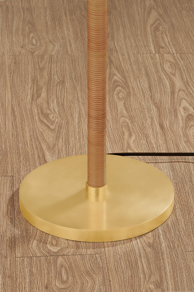 Hudson Valley Ruthin 2-Light Floor Lamp in Aged Brass, room setting 4