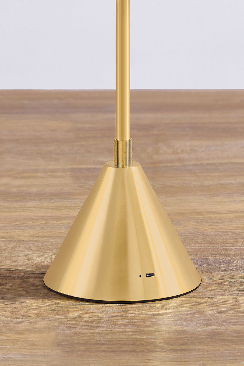 Hudson Valley Salma Floor Lamp in Aged Brass, room setting 1