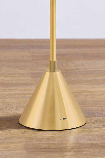 Hudson Valley Salma Floor Lamp in Aged Brass, room setting 1