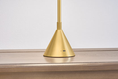 Hudson Valley Salma Table Lamp in Aged Brass, room setting 1