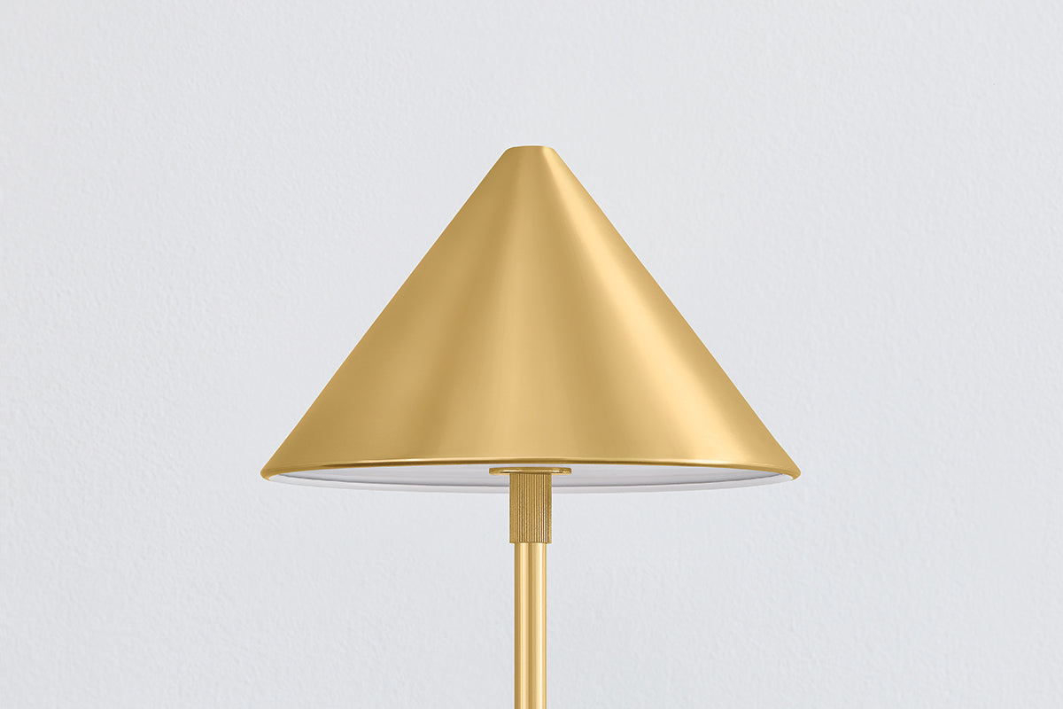 Hudson Valley Salma Table Lamp in Aged Brass, room setting 2