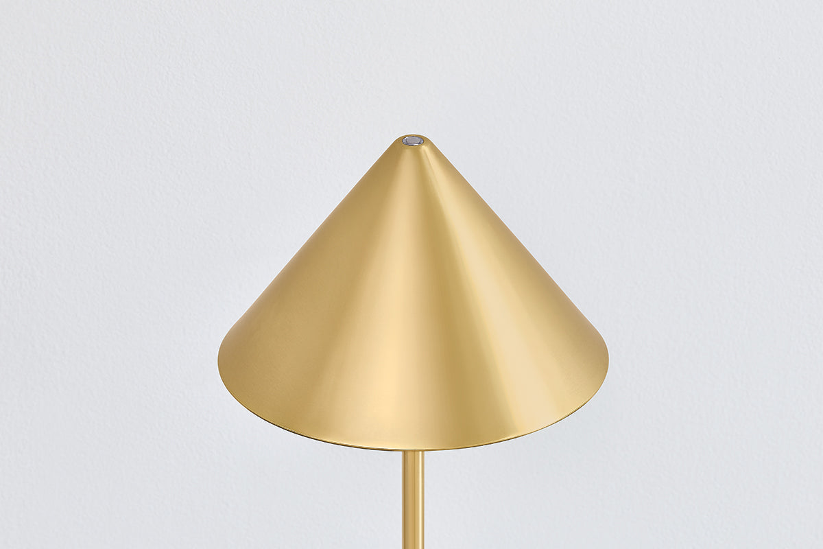 Hudson Valley Salma Table Lamp in Aged Brass, room setting 3