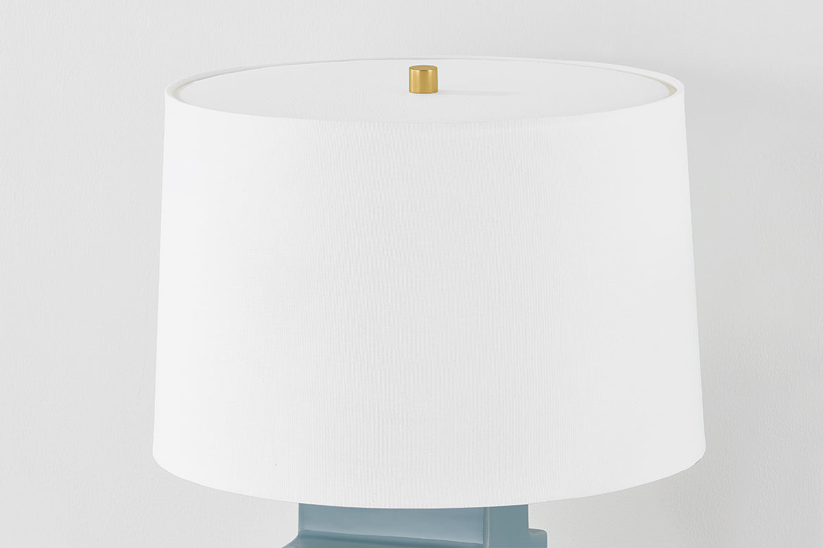 Hudson Valley Sarai Table Lamp in Aged Brass, room setting 1