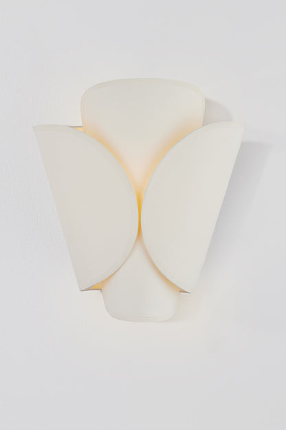 Hudson Valley Savoie Wall Sconce in Aged Brass / Off White, room setting 1