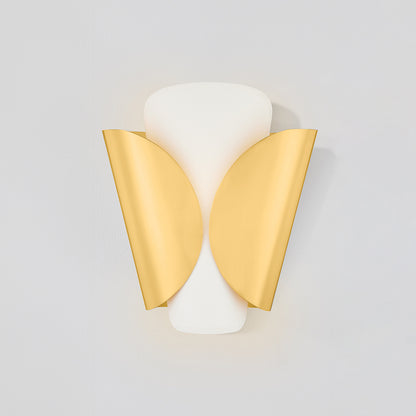 Hudson Valley Savoie Wall Sconce in Aged Brass / Steel Shade, alternate view 1