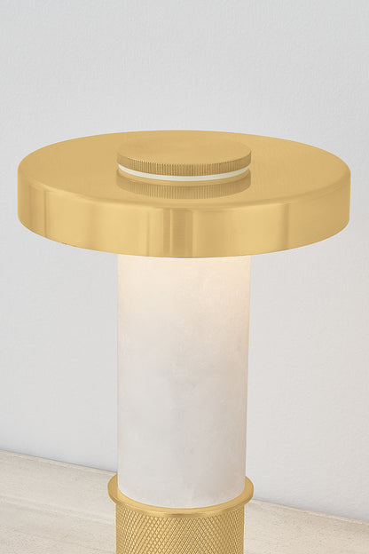 Hudson Valley Sefton Table Lamp in Aged Brass, room setting 1