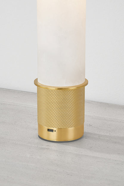 Hudson Valley Sefton Table Lamp in Aged Brass, room setting 2