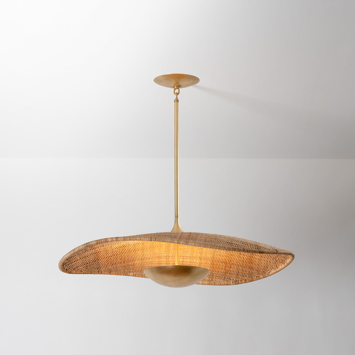 Hudson Valley Shiloh 34" Pendant in Vintage Gold Leaf, alternate view 1