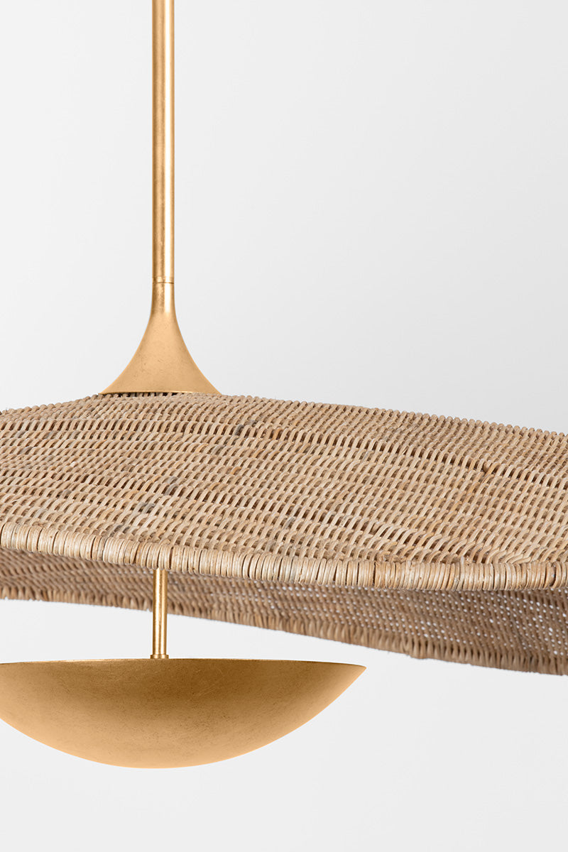 Hudson Valley Shiloh 52" Pendant in Vintage Gold Leaf, room setting 2