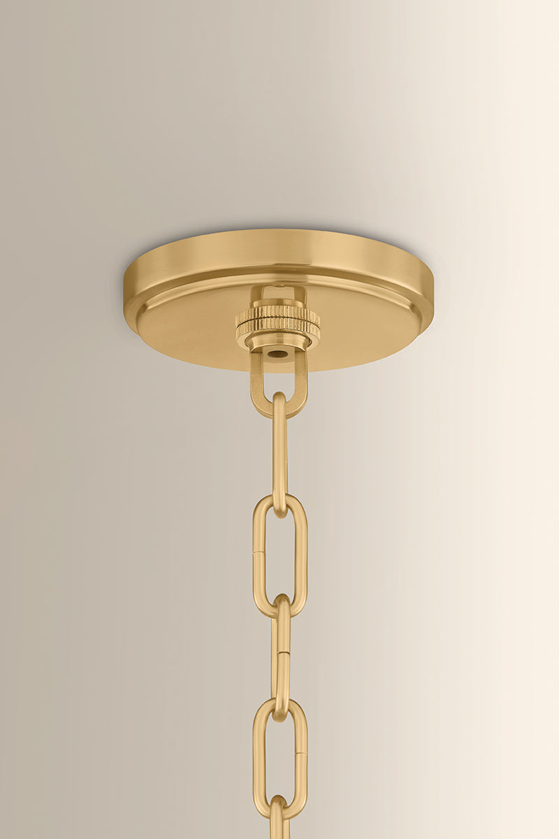 Hudson Valley Southfields 10.25" Pendant in Aged Brass, room setting 1