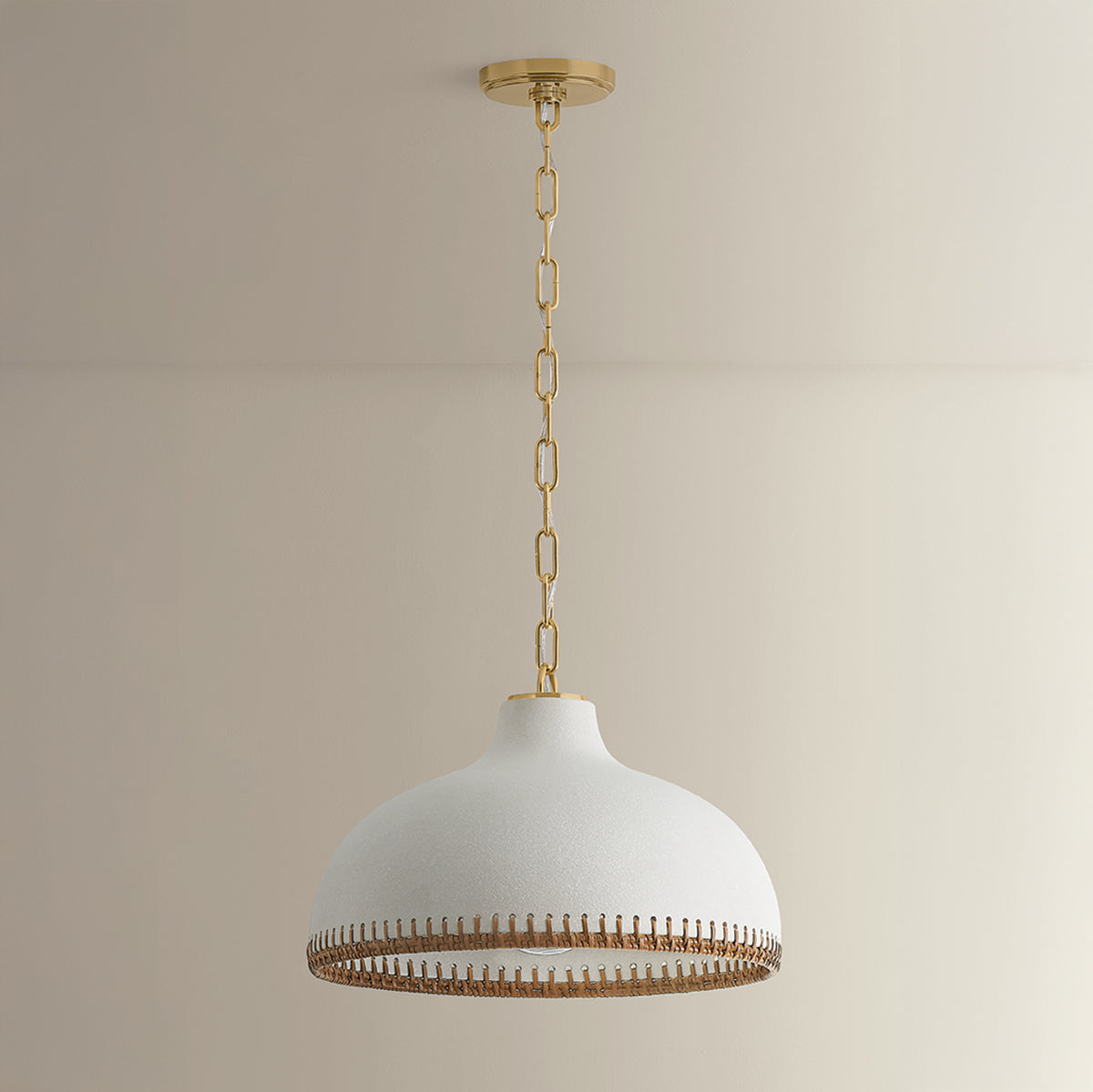 Hudson Valley Southfields 16.25" Pendant in Aged Brass, alternate view 1