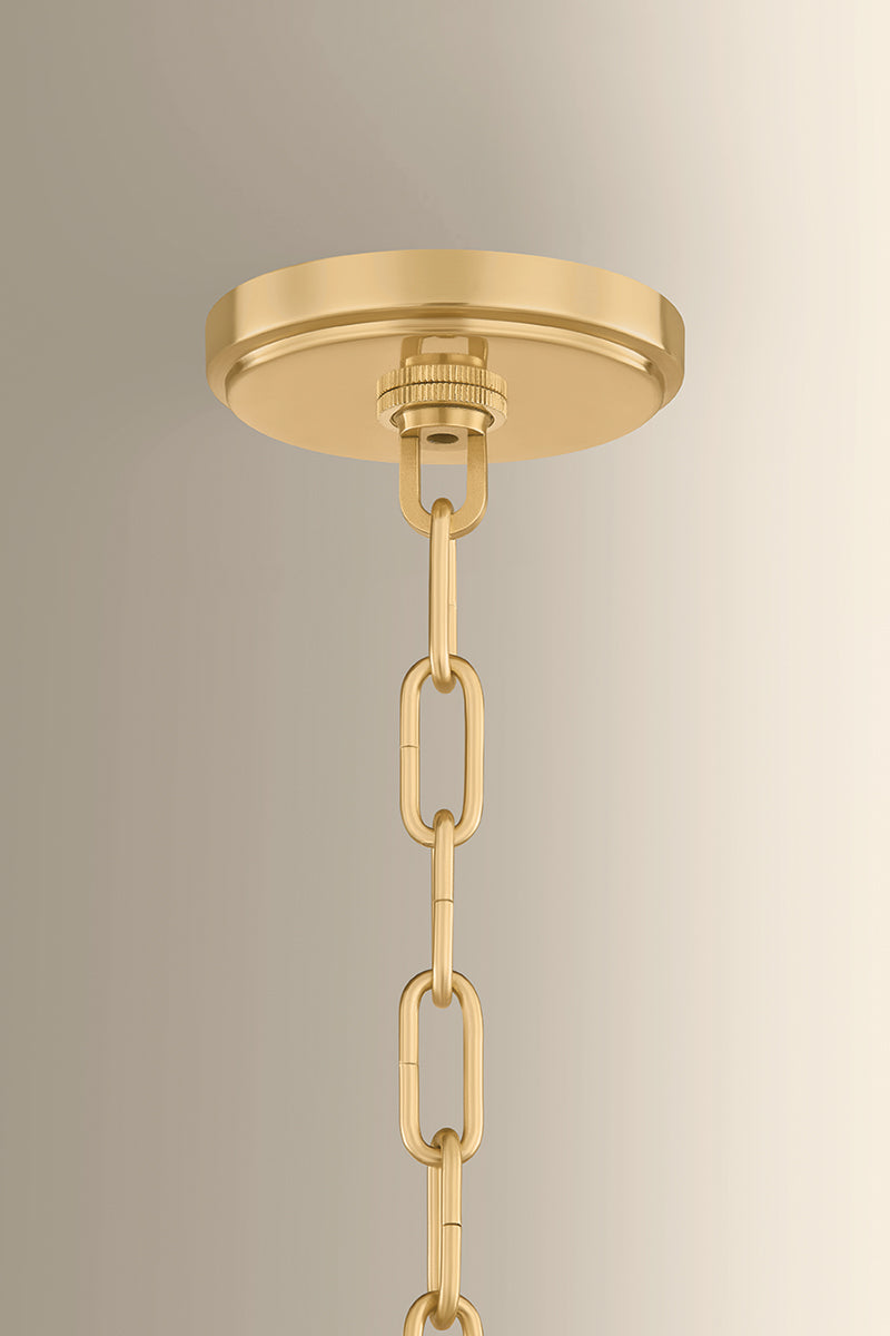 Hudson Valley Southfields 16.25" Pendant in Aged Brass, room setting 1