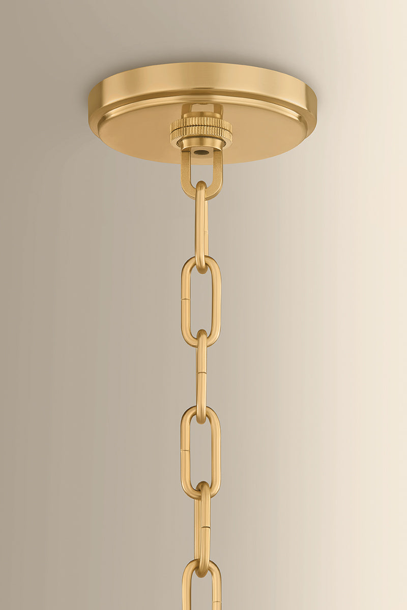 Hudson Valley Southfields 21" Pendant in Aged Brass, room setting 1